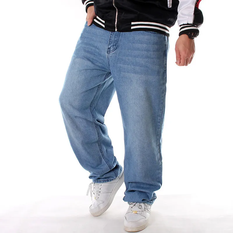 Ebaihui Men Plus Size Jeans Padrão de comprimento completo Impresso a calça de hip-hop solto calças de jeans do estilo de tendência do estilo europeu da Europa Americana