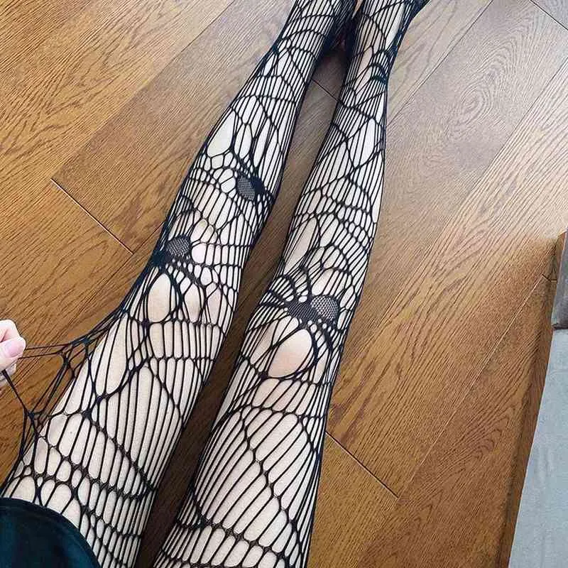 Skull Jacquard Fishnet Stockings Spider Web High Weist Bantyhose Net Sways Creative Creative Come for Cosplay T220808