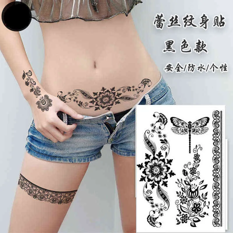 NXY Tillfällig tatuering Vattentät klistermärke Butterfly Flower Wing Fake Tatto Flash Tatoo Tatouage Temlaire Midja Bröst för Kvinnor Tjej 0330