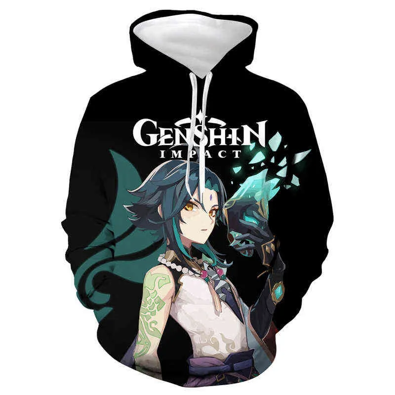 2021 New Hoodie Genshin impact 3D Cool Print game Sweatshirt Tracksuit for Men and Women Autumn Casual Clothes Streetwear Tops Y220713