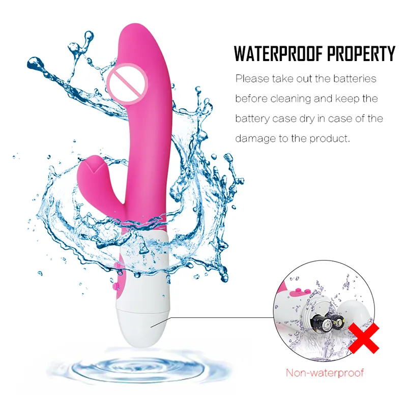 vibratore del coniglio di spinta di succhiamento della doppia testa le donne Stimolatore del pollone del clitoride che riscalda i vibratori del dildo Giocattoli sexy femminili