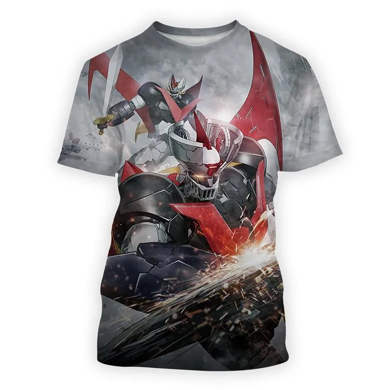 Oversized tshirt Mazinger z anime movie robot streetwear 3d print tshirt mens Short Sleeve Tops casual streetwear 220524