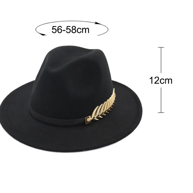 Señoras lana cálido Jazz sombrero Chapeau Femme feutre gorra panameña fieltro mujeres Fedora sombreros con perlas cinturón Vintage Trilby gorras 220810