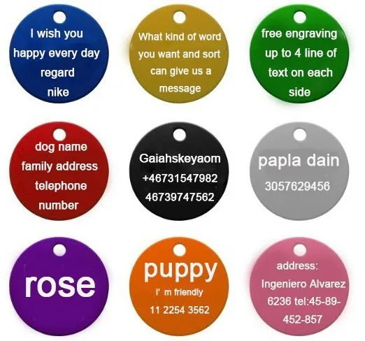 1 pz Pet dog ID tag collare Incisione personalizzata gratuita targhette identificative animali domestici Identificazione del cane in alluminio nome personalizzato indirizzo telefono 220610