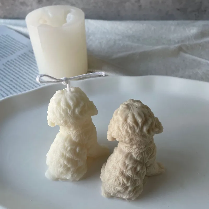 3D Teddy Puppy Silicone DIY Dog Wax Candle Making Soap Resin Clay Mold Christmas Gift Craft Supplies Home Decor 220611