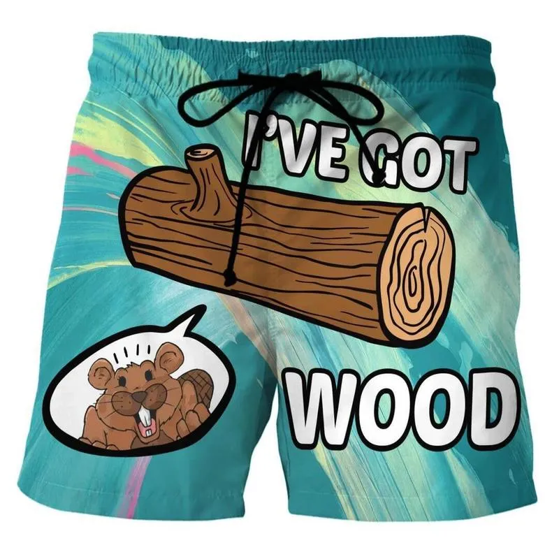 Parmatchande shorts Braver och Wood 3D Tryckt mode Casual Shorts för par outfit Beach Shorts Drop W220617