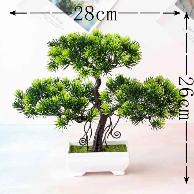 Green Artificial Pine Tree Monstera Persian Grass Eucalyptus Plants Bonsai Home Accessories Bedroom Living Room Decor Fake Plant