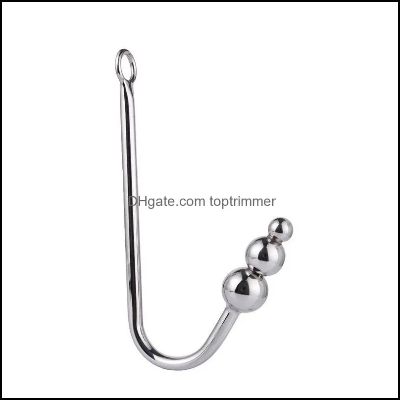 Stainless Steel Anal Hook Prostate Massage Gay Butt Plug with Ball Dilator for Men and Women