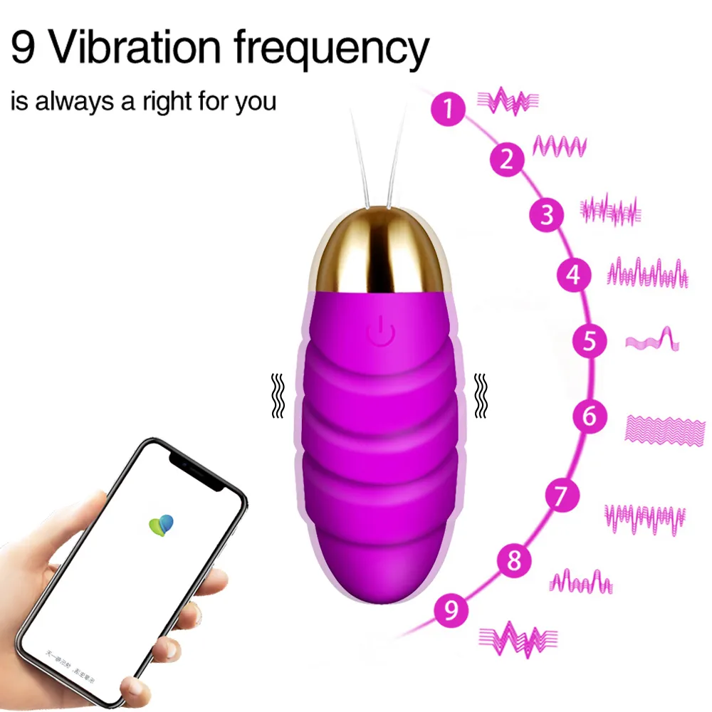 9 Frequency APP Bluetooth Intelligent Remote Control Vibration Sexy Toys Bullet Vaginal Ball Vibrating G- Spot Massager Vibrators