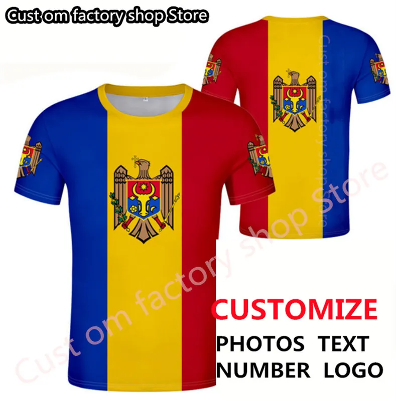 Футболка для футболки Молдова DIY Бесплатное название номера номера футболка MDA Nation Flag MD Republic Country College Print P O 0 одежда 220620