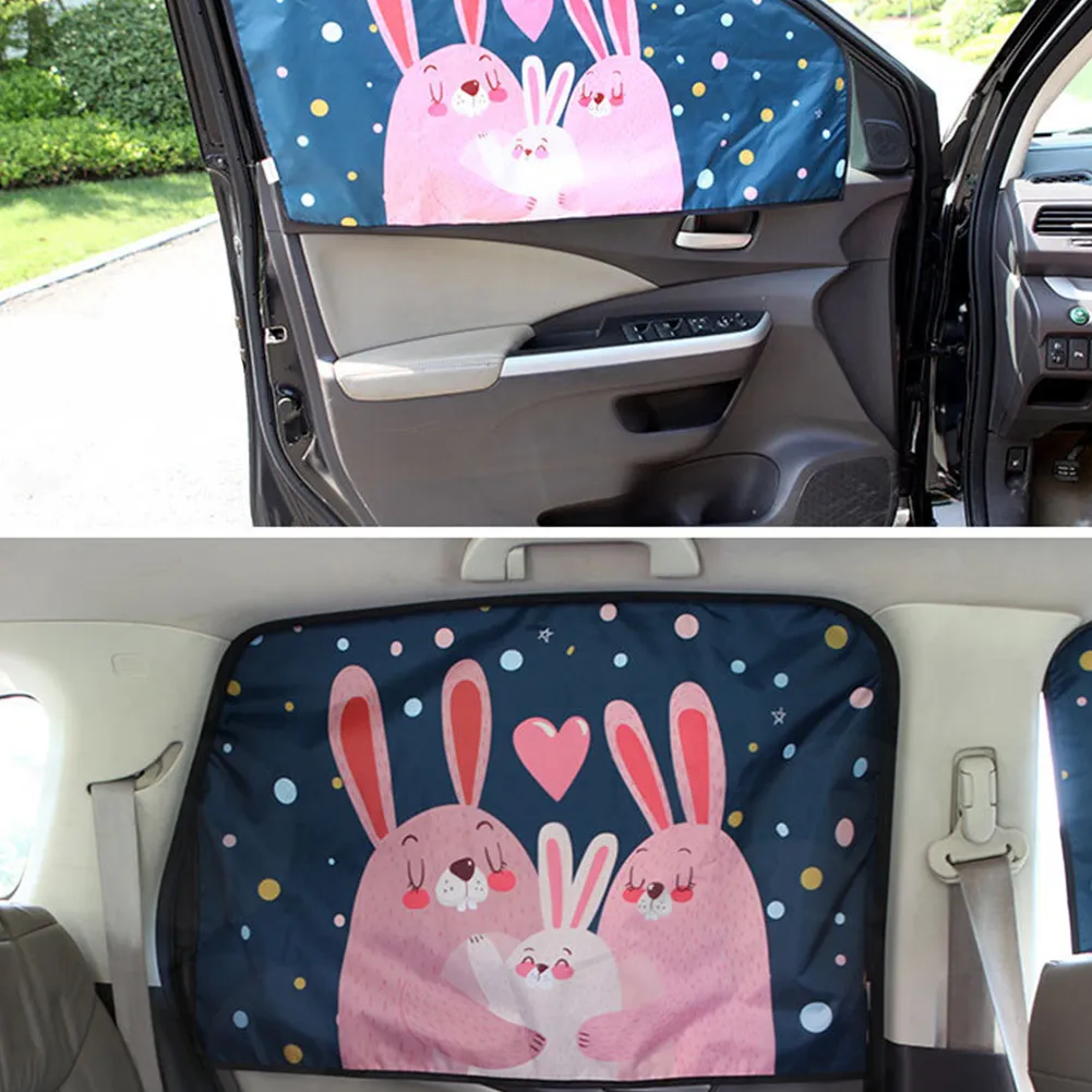 Magnetic Car Side Window Sunshade Curtains Adjustable Car Styling Auto Windows Sun Visor Animal Pattern Blinds Accessories