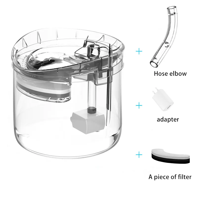 2L Automatic Cat Water Fountain With Faucet Dog Dispenser Transparent Drinkers For Cats Pet Drinking Bowl Filter Feeder 220323