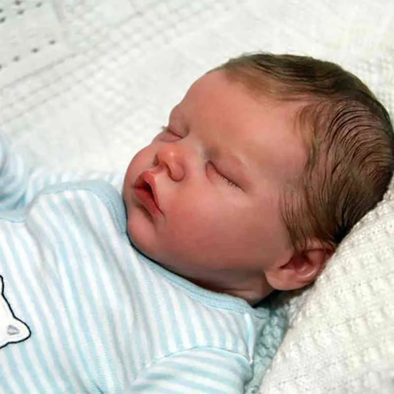Reborn Baby Doll 17 -дюймовая новорожденная для новорожденных, Baby Lifelike Real Mife Touch Maddie с волосами с ручной корпорацией высококачественной ручной работы AA5443215