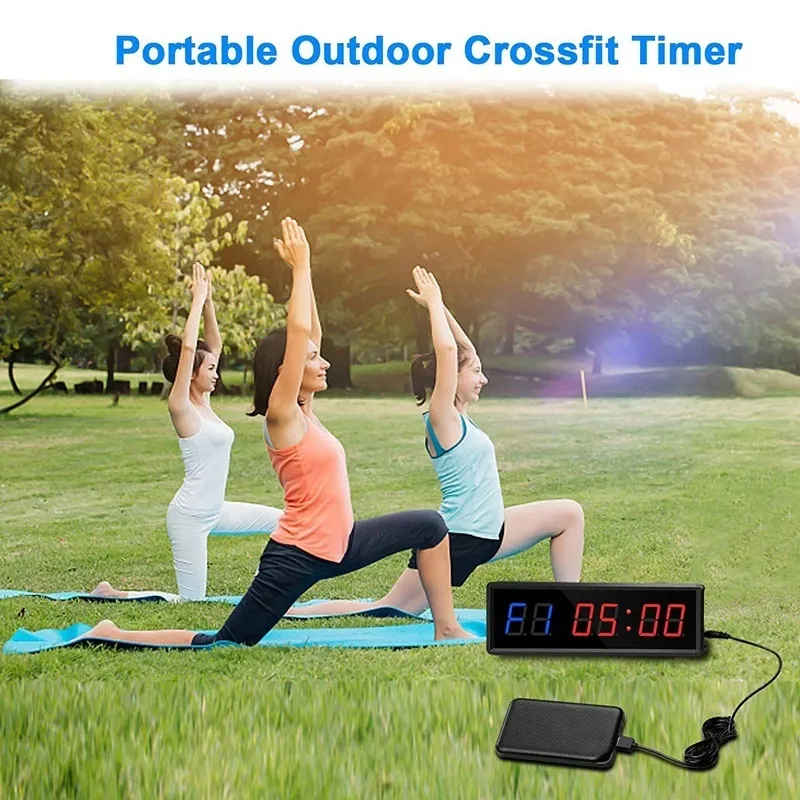 Gym TimerLED Minuterie d'intervalle Compte à rebours numérique Mur Fitness Timer1.5Inch Chiffres DownUp Horloge Chronomètre pour la maison 220618