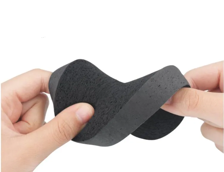 Partij Gunst Zachte Natuurlijke Zwarte Bamboe Spons Beauty Facial Wash Cleaning Cosmetic Puff Charcoal Black