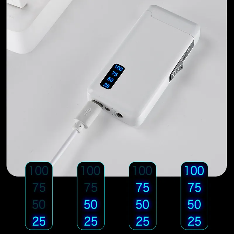 Les plus récents briquets de gaz lumineux à arc à arc éolien jet plasma USB chargement plus légèrement plus léger Torche électrique Butane Pipe de cigare Cigare Gift5235334