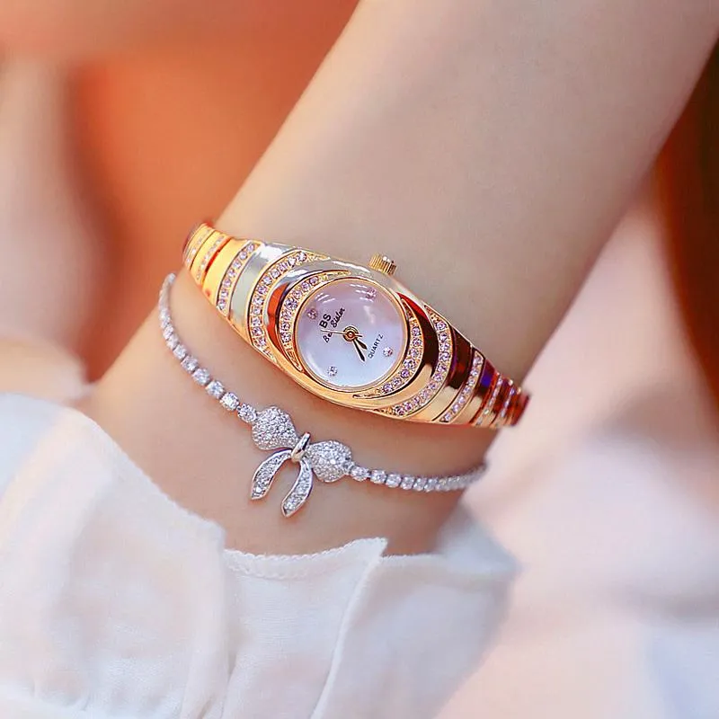 Armbandsurbi bin syster kvinnor kvarts tittar på liten klocka efter silver rostfritt stål mode kvinnliga handled damer 2022 wristwatches w278j