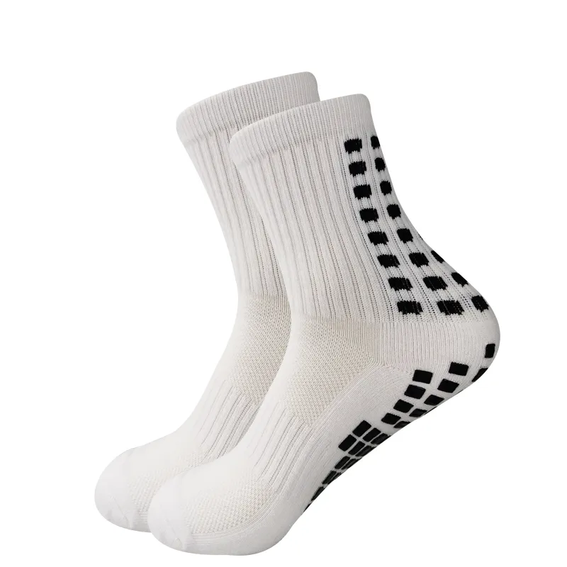 Nieuwe anti slip voetbal heren voetbal sokken jeugd sportclip ronde nek sokken zwart wit blauw hoge kwaliteit