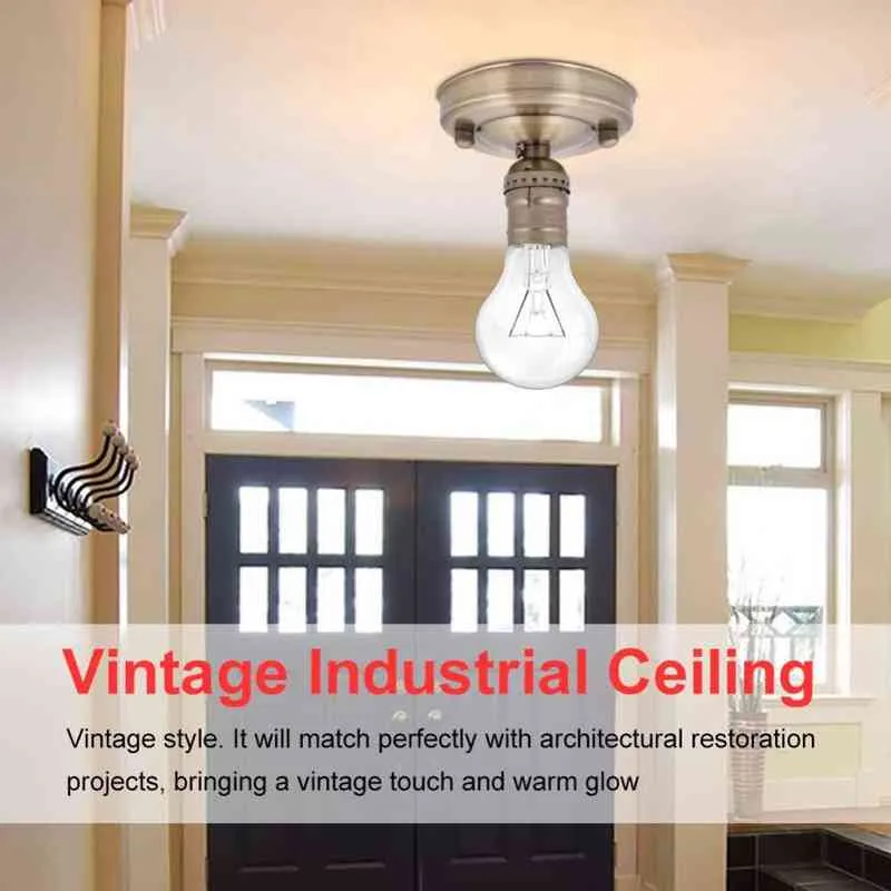 E26/E27 Vintage industriële plafond Wandlampje Basishouder Hanger Bulb -lamp Schroef Socket Verkoop H220428