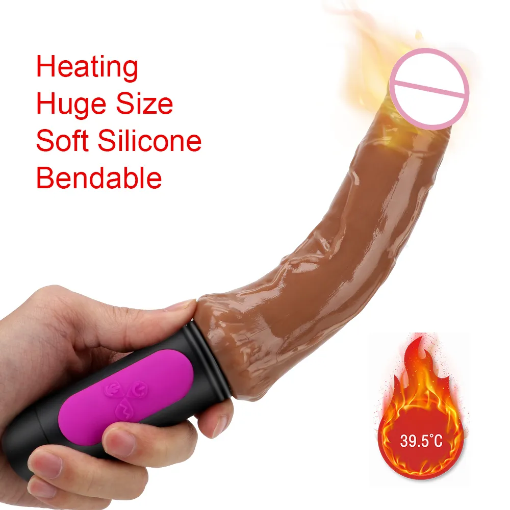 Olo seksowna zabawka dla kobiety zakręć miękkie ogromne produkty dla dorosłych penisa ogrzewanie wibrator g plot pochwy stymulacja realistyczna dildo