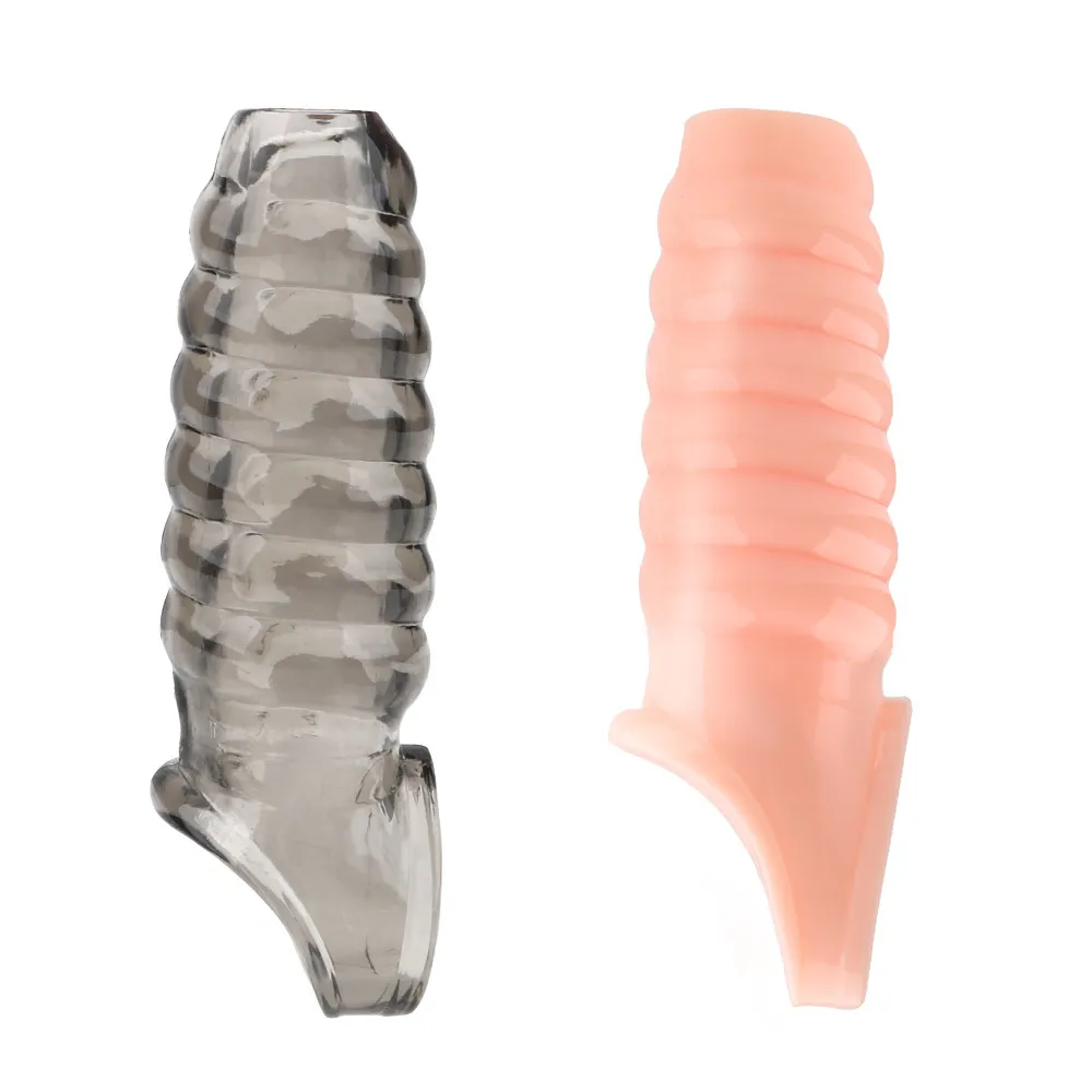 Silicone réutilisable manchon de pénis agrandisseur Extender retarder l'éjaculation anneau de coq buse de lin jouets sexy pour hommes produits