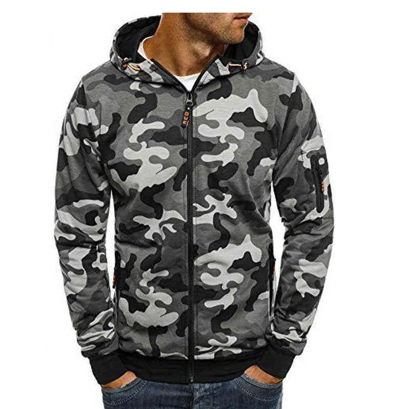 2022 neues Herren-Sweatshirt, lässiger Camouflage-Kapuzenmantel für den Herbst, modische Streetwear-Hoodies, Weste, Sportkleidung, L220801