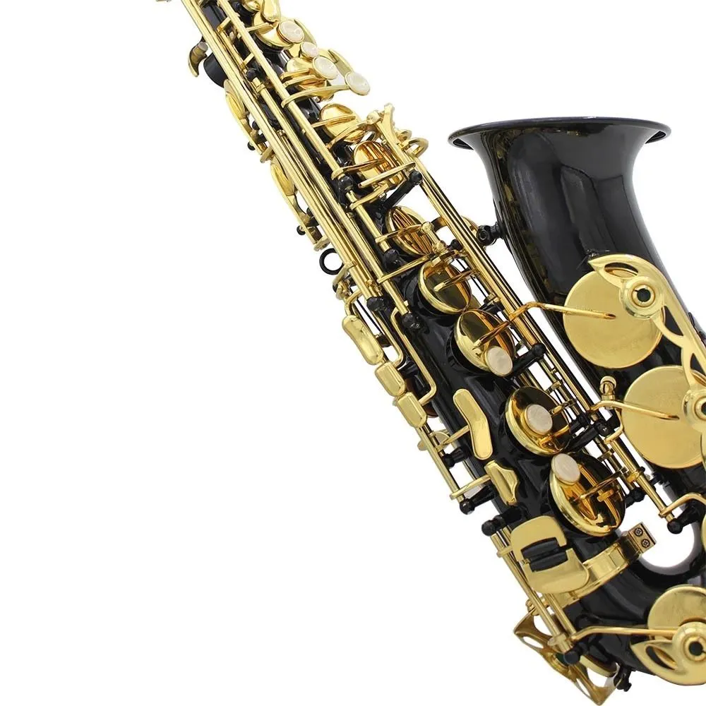 Wysokiej jakości E Flat Professional Alto Saksofon czarny/niebieski/czerwony mosiądz Gold Professional Tone Sax Performance Instrument