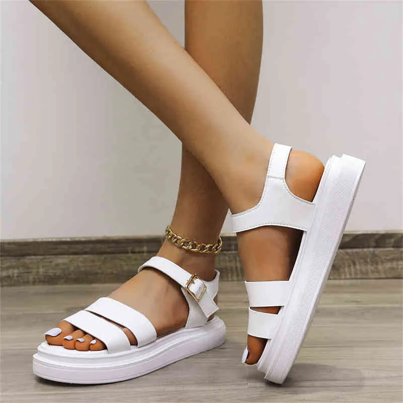 Neue Mode Freizeit Römischen Frauen Sandalen Plattform Leichte Flache Heels Wasserdichte Sommer Damen Outdoor Schuhe Für Frau 2022 Y220409