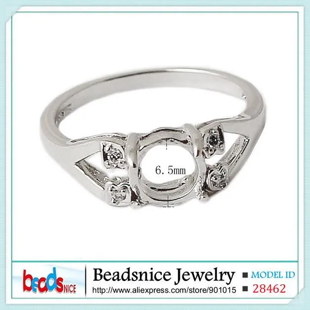Anneaux de cluster Beadsnice Sterling Silver 925 Bijoux fins Accessoires ronds DIY Semi Mont Gem Bague Réglage Diamant Wedding263x