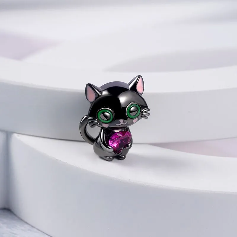 Niedliche 925-Silber-Perlen, Hund, Elefant, Eule, schwarze Katze, passend für Pandora-Armbänder, DIY-Schmuck