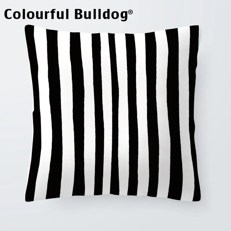 Pillow Case Plain Black White Geometric Zebra Cushion Cases Striped Whirlpool Eye Throw Pillowcase Outdoor Rock Chair Decoratie Pillow Cover 220714