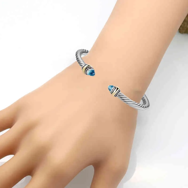 DIY титановый женский браслет 039s, два цвета, позолоченный 18 К, браслет из нержавеющей стали, простой открытый браслет2249330