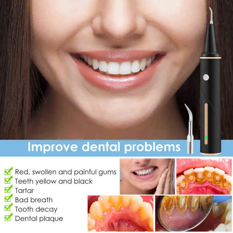 Visual Ultrasonic Dental Scaler Stone Removal Sarro Raschietto tartaro Kit la pulizia della bocca Disincrostante Denti Rondella denti 220713