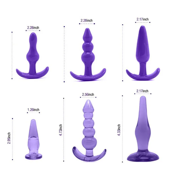 Vuxen Anal Sexig Toys 7st Pärlor Butt Plug Set Prostate Massage Flexibel Anus Expander med kulvibrator för par Gay