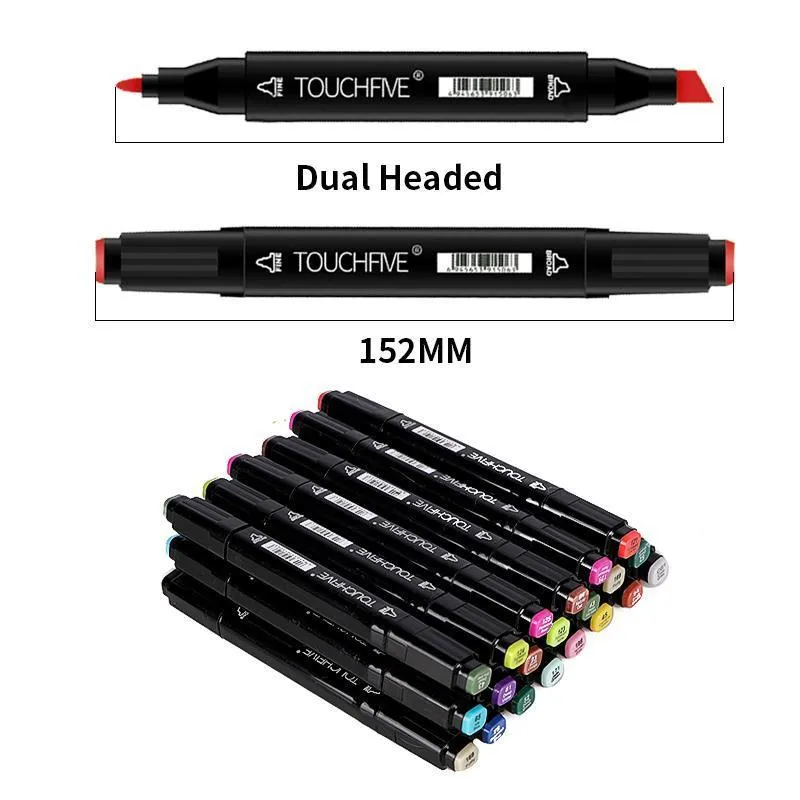 30406080168 Punti di colore marcatori di schizzi manga alcool Felf Dual Brush Pen Art School Drawing Set 220721