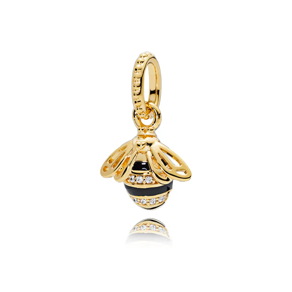 925 ciondoli perle Siver Pandora Charm Bracelets Designer for Women the Bee Hive Solar Robot Pendant Charm