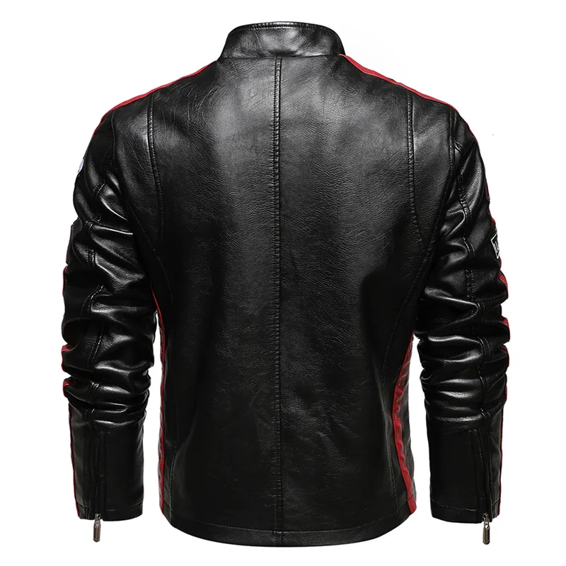 Giacca da uomo in pelle da motore alla moda Capispalla da uomo Moda invernale Casual Biker PU Giacca da uomo Cappotto bomber in pelle sottile 220816