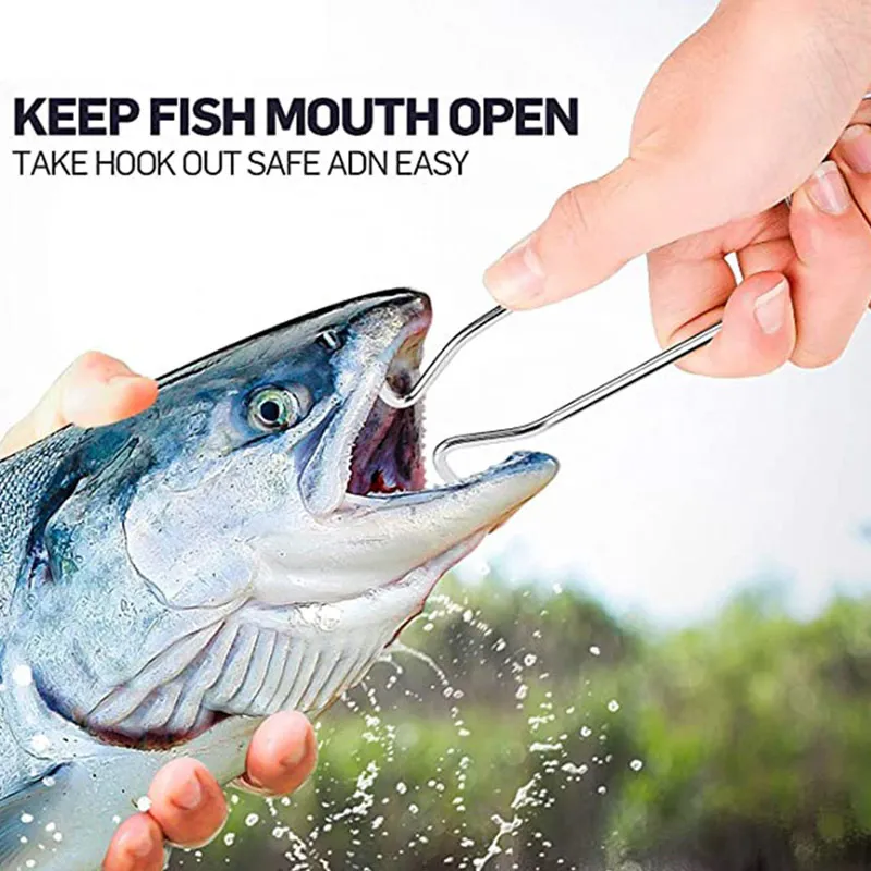 جهاز فك الصيد الفولاذ المقاوم للصدأ جهاز فك أسماك الفم الافتتاحية السمكة الفم لأداة معالجة الصيد بالمياه المالحة