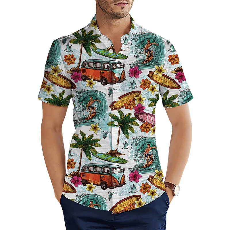 CLOOCL Camicie da uomo DIY Custom 3D Graphic Top Camicia hawaiana Abbigliamento moda casual Ropa Hombre Drop 220704