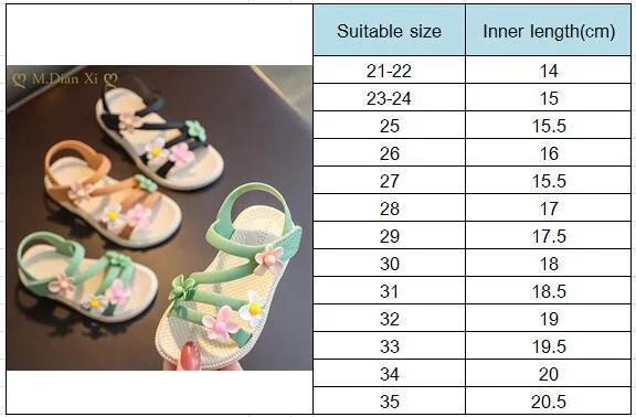 Summer Little Girls Sandals Flower Simple Cute Pink Green Children Sandals Toddler Baby Soft Casual School Girl Shoes 220701