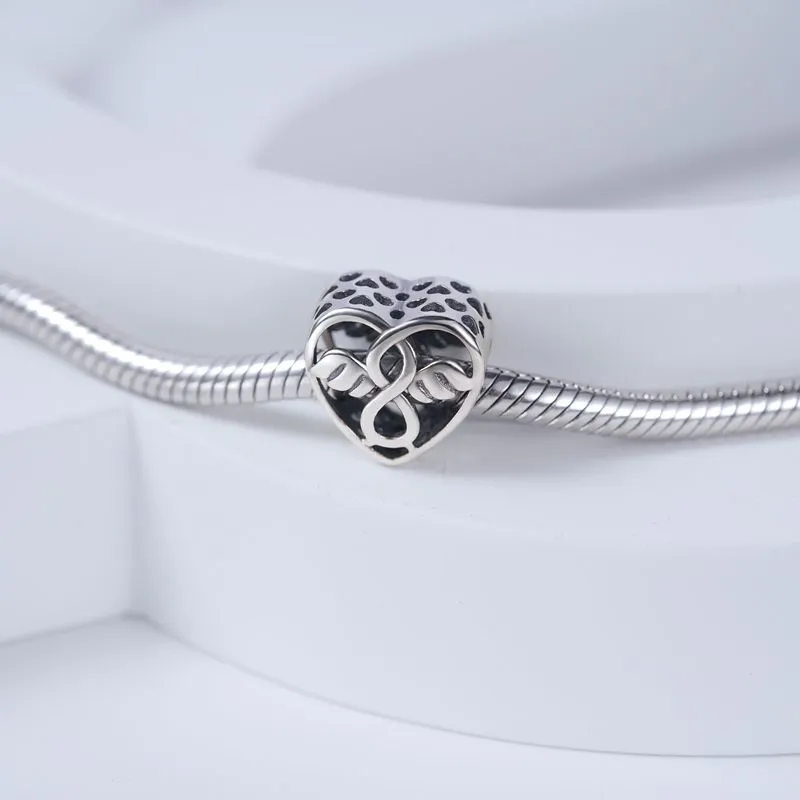 925 Silver Fit Pandora Bead Bead New Smile Face Rabbit Life Tree Family Friends Bracelet Bereds Charm Dann