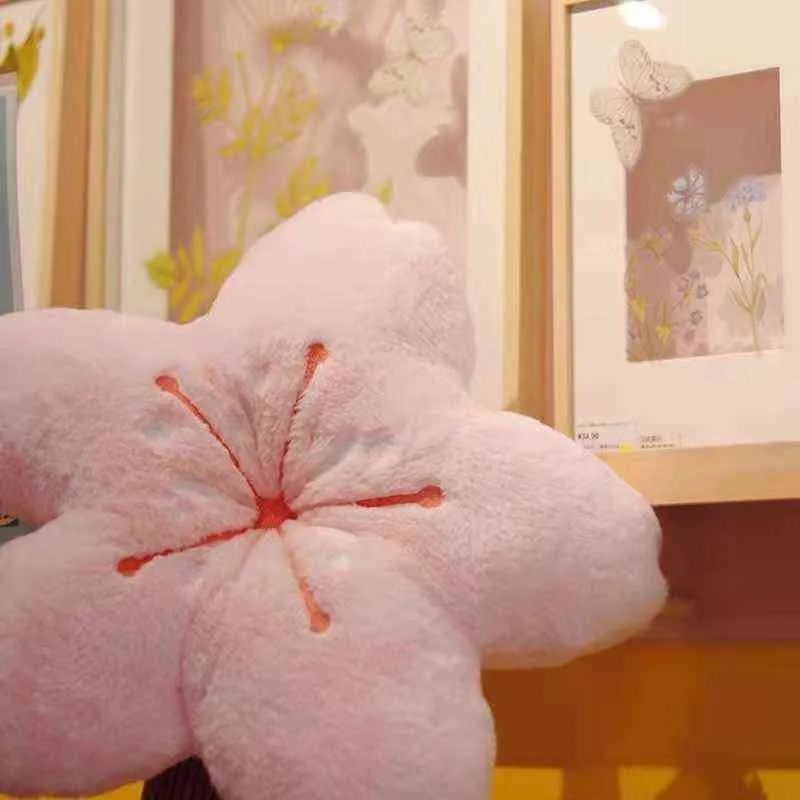 Северная девчачья розовая вишневая лепестка на сиденье подушка для девушки спальня спальня татами океановый декор декор цветок формы автомобиль коврик J220704