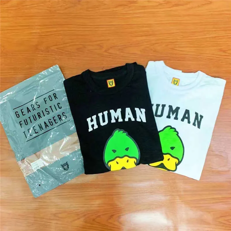 Camisetas para hombres Buena calidad Hecho por humanos Pato de dibujos animados Camisas de moda Hombres 1 1 Mujeres hechas por humanos Camiseta vintage Camisetas de calle Ropa para hombres
