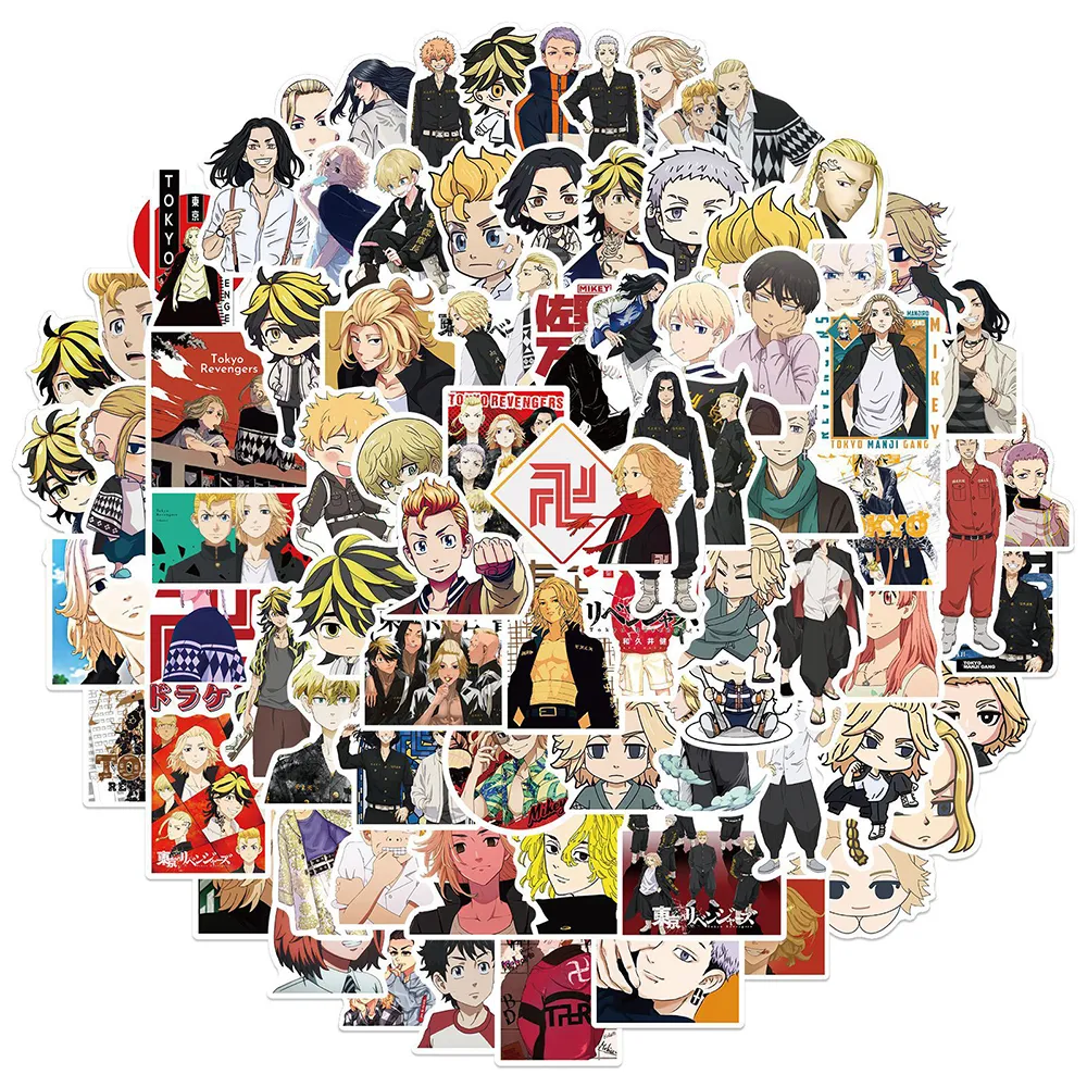 Yeni Su Geçirmez 10/30/50 / 100 adet Tokyo Revengers Stikers Anime Manjiro Sano Ken Ryuguji Mikey Drakak Keisuke Baji Takashi Mitsuya Sticker Çocuk Oyuncak Araba Sticker