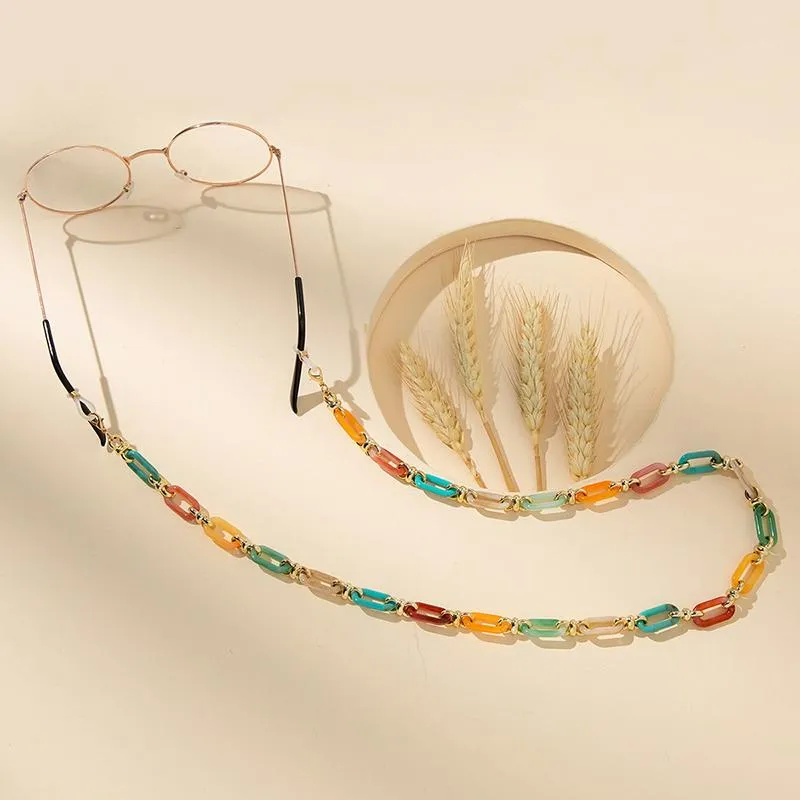 Anhänger Halsketten Maske Brille Kette Acryl Metall Mode Temperament Seil Anti-verloren NecklacePendant238c