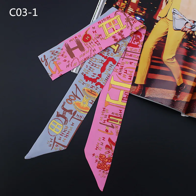 Big Brand 95cm5cm H Letter Printed Bag Strap Scarf Women Silk Scarf Headband Long Scarves Bag Accessories Ribbon 220628