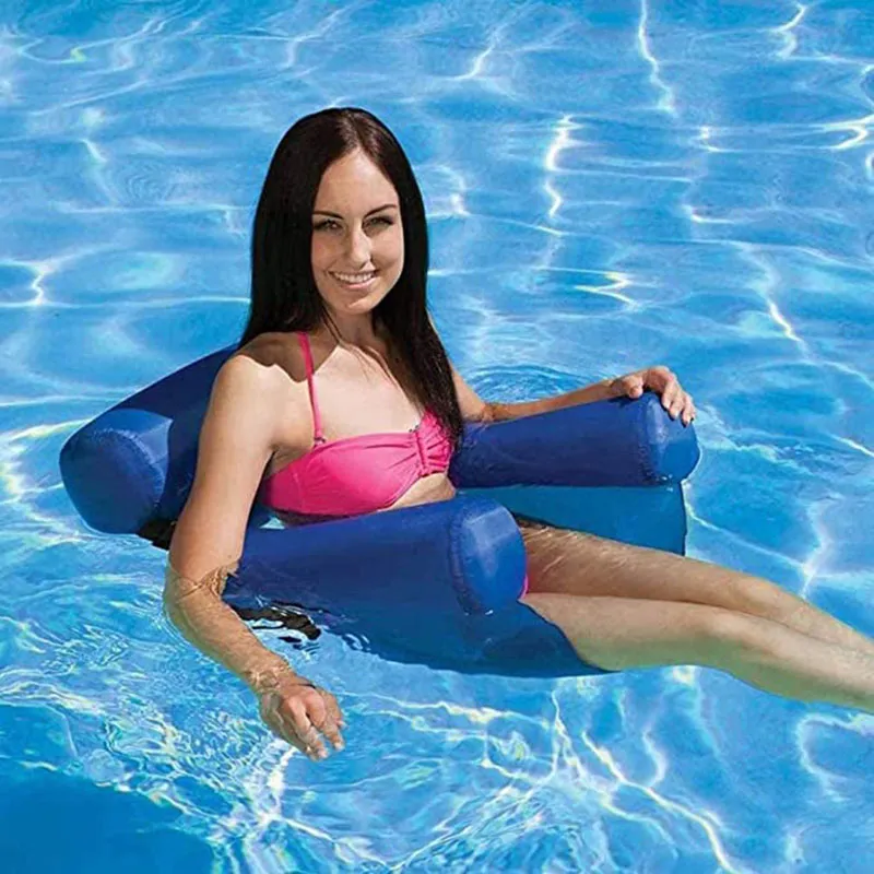 PVC zomer opblaasbaar opvouwbaar drijvende rij zwembad water hangmat luchtmatrassen bed strand water sportlounk stoel