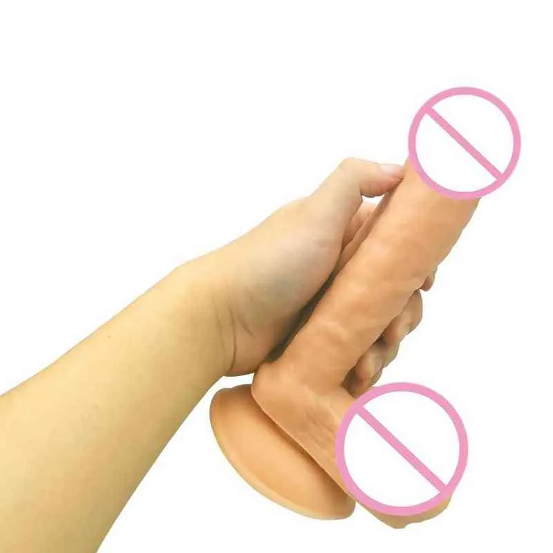 NXY Dildos Miękkie Duże Symulowane Masturbacja Penis Ssanie Sztuczne Fake JJ Wireless Fun Massage Stick 0316