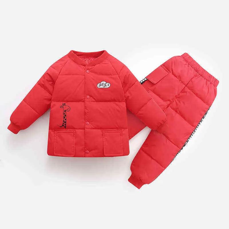 Vinter varma barnkläder sätter Baby Boys Down Jackets Pants Outfit Snowsuit Suits 2 3 4 5 6 Year Toddler Girl Clothing J220718