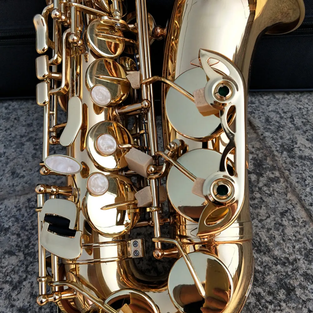 Ouro Eb Profissional Saxofone Alto Original Com O Mesmo Jas-769 UM A UM Modelo de Bronze Banhado A Ouro Alto Sax Instrumento